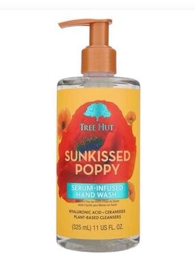 Tree Hut - Sunkissed Poppy Serum-Infused Hand Wash -Plant-Based Cleaners - 11 oz